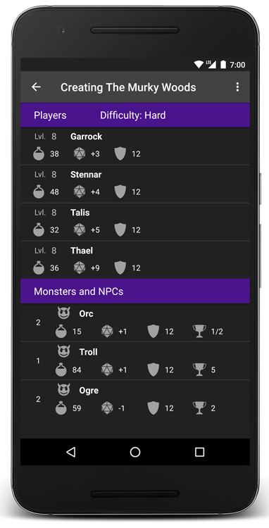 Encounter creation screenshot